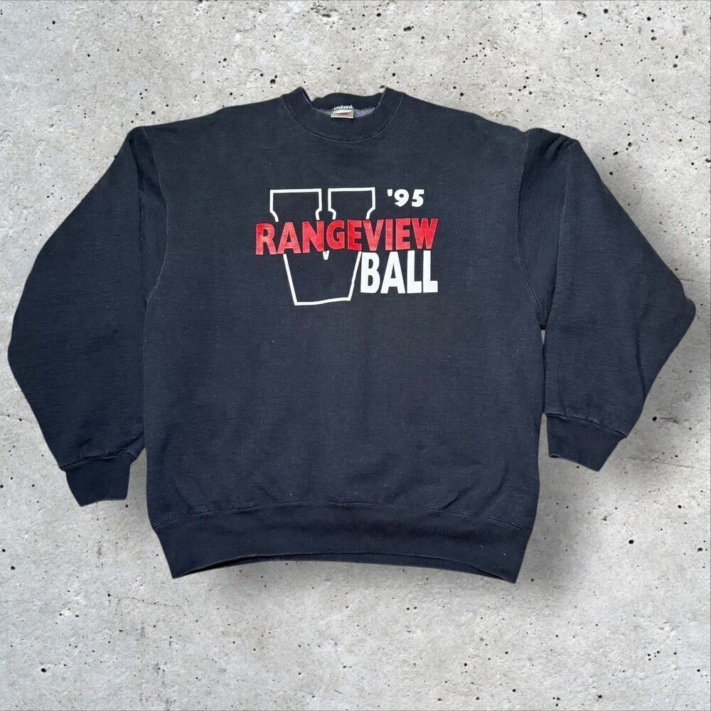 Vintage 1995 Rangeview Ball Sweatshirt Navy XL Rangeview High School Colorado